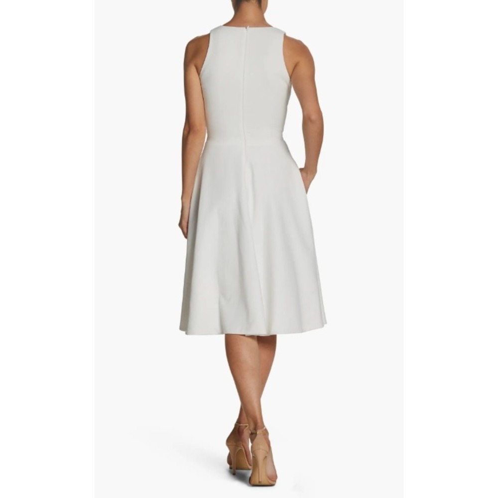 NWOT DRESS THE POPULATION Catalina Fit & Flare Cocktail Dress Off-White Women XS - Picture 2 of 13